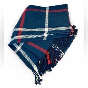 TEXTEIS PENEDO Tartan Plaid THROW BLANKET Portugal, 
BLUE RED